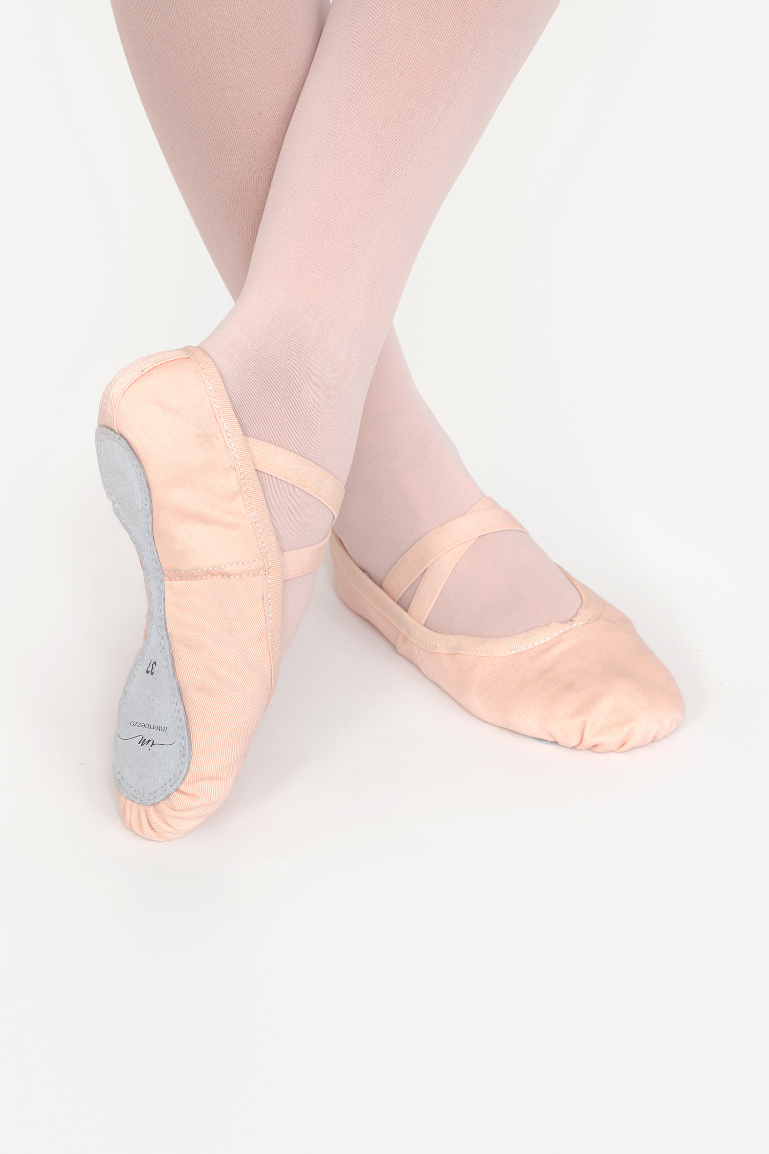 Zapatillas de Ballet Intermezzo de media punta en color rosa y suela entera